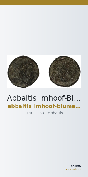 Abbaitis Imhoof-Blumer 1908 p. 138, 1 — CANOA