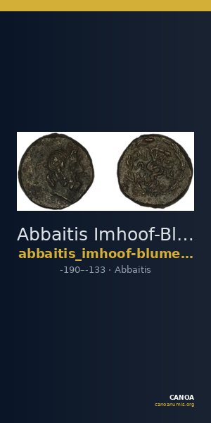 Abbaitis Imhoof-Blumer 1908 p. 138, 1 — CANOA