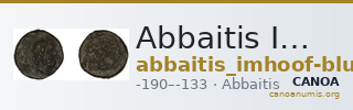 Abbaitis Imhoof-Blumer 1908 p. 138, 1 — CANOA