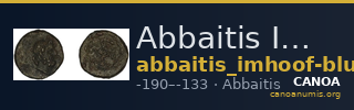 Abbaitis Imhoof-Blumer 1908 p. 138, 1 — CANOA