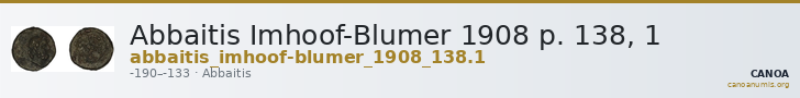 Abbaitis Imhoof-Blumer 1908 p. 138, 1 — CANOA
