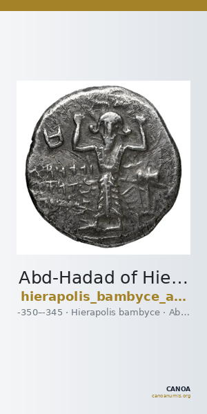 Abd-Hadad of Hierapolis Hierapolis Bambyce Andrade 2017 Series 6 — CANOA