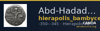 Abd-Hadad of Hierapolis Hierapolis Bambyce Andrade 2017 Series 6 — CANOA