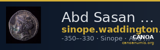 Abd Sasan of Sinope Sinope Waddington 1925 33 — CANOA