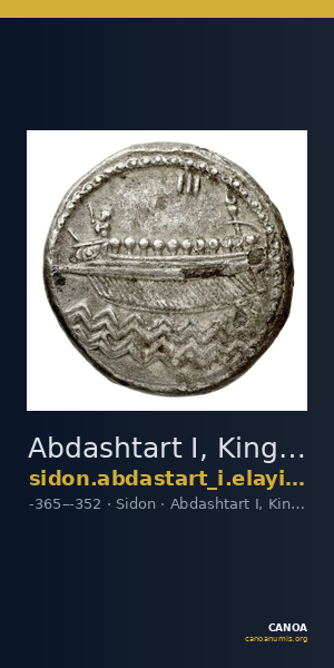 Abdashtart I, King of Sidon Sidon Elayi 2004 IV.2.1.1-3 — CANOA