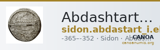 Abdashtart I, King of Sidon Sidon Elayi 2004 IV.2.1.1-3 — CANOA