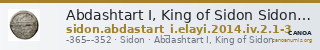 Abdashtart I, King of Sidon Sidon Elayi 2004 IV.2.1.1-3 — CANOA