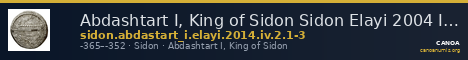 Abdashtart I, King of Sidon Sidon Elayi 2004 IV.2.1.1-3 — CANOA