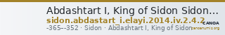Abdashtart I, King of Sidon Sidon Elayi 2004 IV.2.4.2 — CANOA