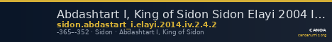 Abdashtart I, King of Sidon Sidon Elayi 2004 IV.2.4.2 — CANOA