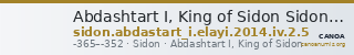 Abdashtart I, King of Sidon Sidon Elayi 2004 IV.2.5 — CANOA