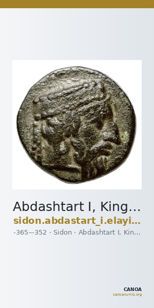 Abdashtart I, King of Sidon Sidon Elayi 2004 IV.2.7-8 — CANOA