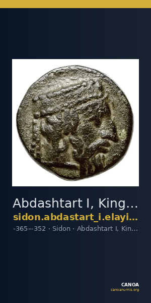 Abdashtart I, King of Sidon Sidon Elayi 2004 IV.2.7-8 — CANOA