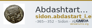 Abdashtart I, King of Sidon Sidon Elayi 2004 IV.2.7-8 — CANOA
