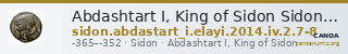 Abdashtart I, King of Sidon Sidon Elayi 2004 IV.2.7-8 — CANOA
