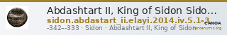 Abdashtart II, King of Sidon Sidon Elayi 2004 IV.5.1-3 — CANOA