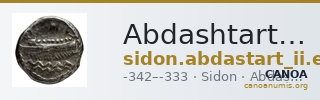 Abdashtart II, King of Sidon Sidon Elayi 2004 IV.5.4 — CANOA