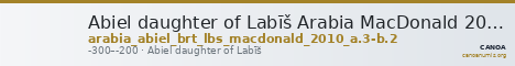 Abiel daughter of Labīš Arabia MacDonald 2010 A.3-B.2 — CANOA