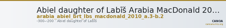 Abiel daughter of Labīš Arabia MacDonald 2010 A.3-B.2 — CANOA