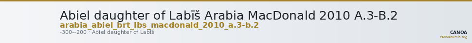 Abiel daughter of Labīš Arabia MacDonald 2010 A.3-B.2 — CANOA