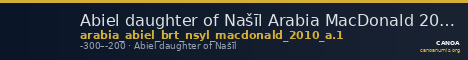 Abiel daughter of Našīl Arabia MacDonald 2010 A.1 — CANOA