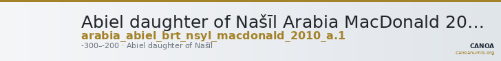 Abiel daughter of Našīl Arabia MacDonald 2010 A.1 — CANOA