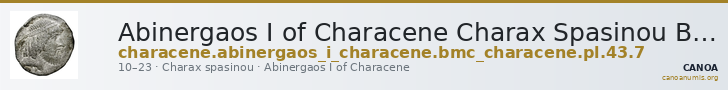 Abinergaos I of Characene Charax Spasinou BMC Characene pl. 43, 7 — CANOA
