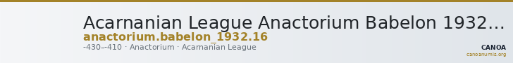 Acarnanian League Anactorium Babelon 1932 16 — CANOA