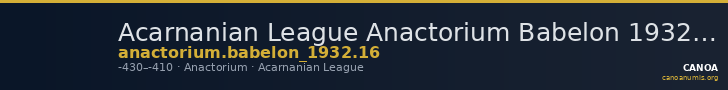Acarnanian League Anactorium Babelon 1932 16 — CANOA