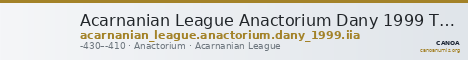 Acarnanian League Anactorium Dany 1999 Type IIa — CANOA