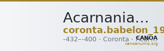 Acarnanian League Coronta Babelon 1932 20 — CANOA