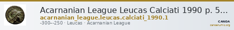 Acarnanian League Leucas Calciati 1990 p. 545, 1 — CANOA