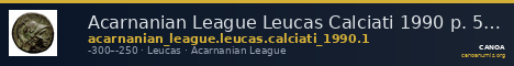 Acarnanian League Leucas Calciati 1990 p. 545, 1 — CANOA