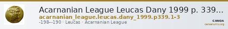Acarnanian League Leucas Dany 1999 p. 339, 1-3 — CANOA