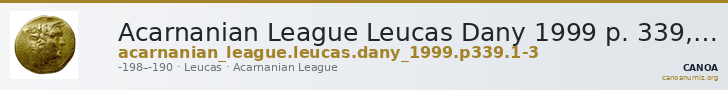 Acarnanian League Leucas Dany 1999 p. 339, 1-3 — CANOA