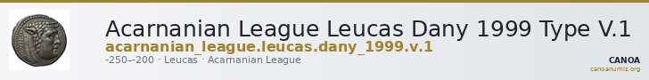 Acarnanian League Leucas Dany 1999 Type V.1 — CANOA