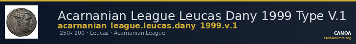 Acarnanian League Leucas Dany 1999 Type V.1 — CANOA