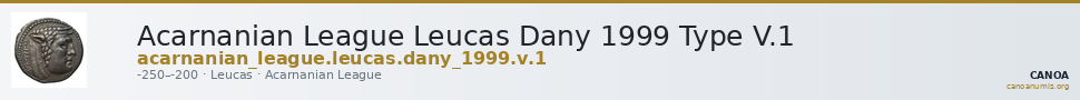 Acarnanian League Leucas Dany 1999 Type V.1 — CANOA