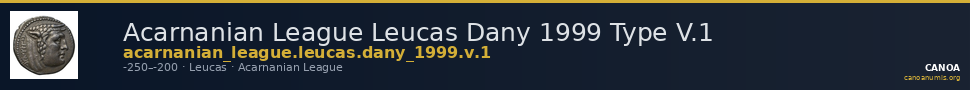 Acarnanian League Leucas Dany 1999 Type V.1 — CANOA