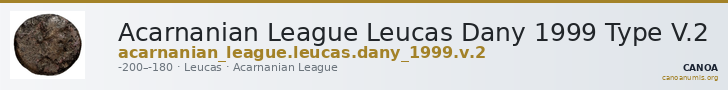 Acarnanian League Leucas Dany 1999 Type V.2 — CANOA