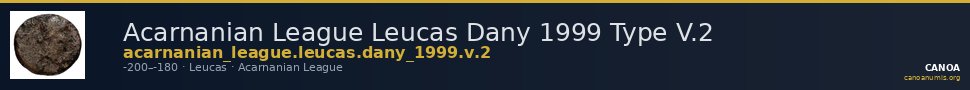 Acarnanian League Leucas Dany 1999 Type V.2 — CANOA