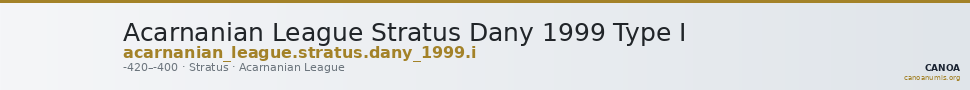 Acarnanian League Stratus Dany 1999 Type I — CANOA