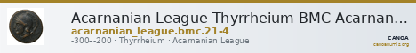 Acarnanian League Thyrrheium BMC Acarnania 21-24 — CANOA