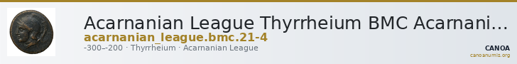 Acarnanian League Thyrrheium BMC Acarnania 21-24 — CANOA