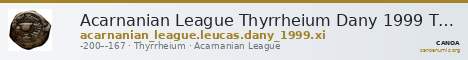 Acarnanian League Thyrrheium Dany 1999 Type XI — CANOA