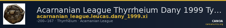 Acarnanian League Thyrrheium Dany 1999 Type XI — CANOA