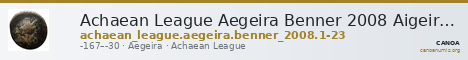 Achaean League Aegeira Benner 2008 Aigeira 1-23 — CANOA