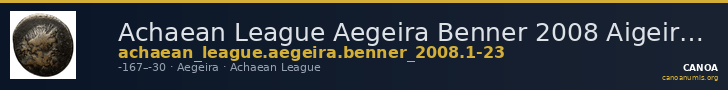 Achaean League Aegeira Benner 2008 Aigeira 1-23 — CANOA