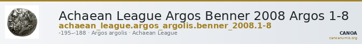 Achaean League Argos Benner 2008 Argos 1-8 — CANOA