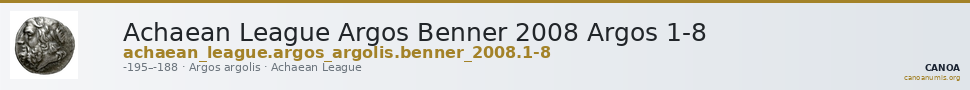Achaean League Argos Benner 2008 Argos 1-8 — CANOA